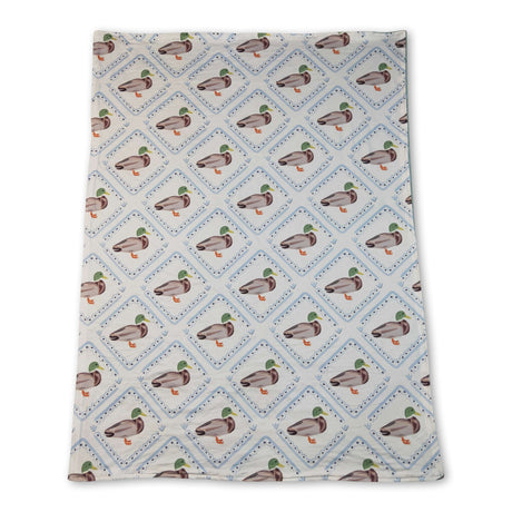 Green minky polka dots duck baby kids blankets