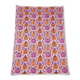 Pumpkin bow baby girls fall minky blankets