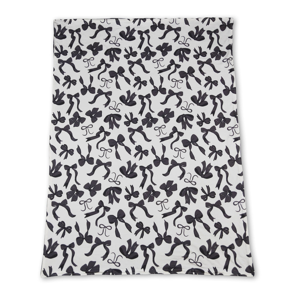 Black polka dots bows baby girls minky blankets