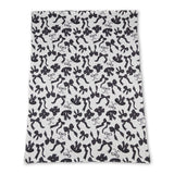 Black polka dots bows baby girls minky blankets