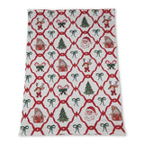 Santa deer bow baby girls Christmas minky blankets