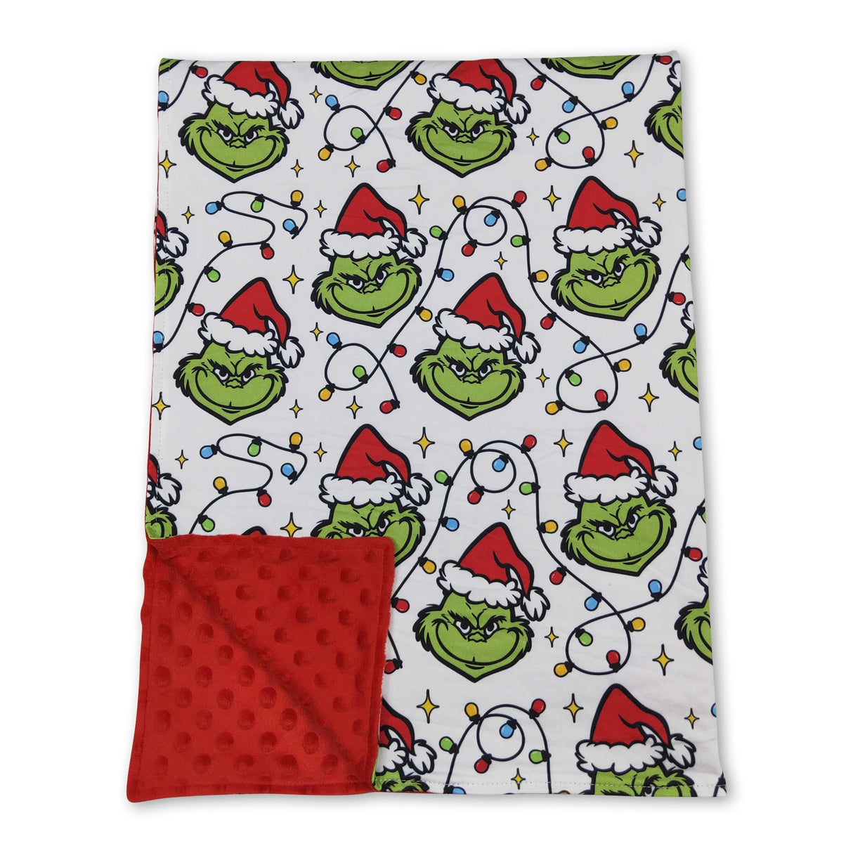Christmas lighting green face baby kids blankets