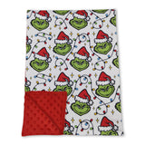 Christmas lighting green face baby kids blankets