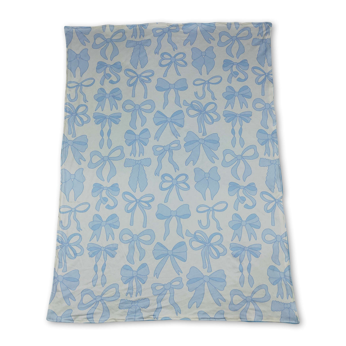Light blue bows baby girls minky polka dots blanket