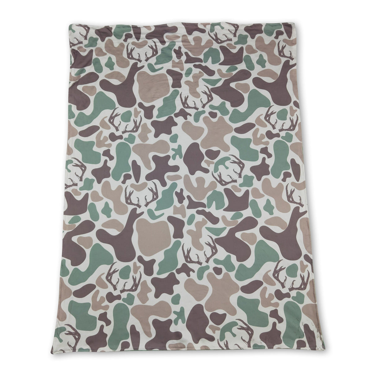 Green deer camo minky baby kids hunting blanket