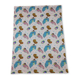 Pink blue dinosaur minky baby kids hunting blanket