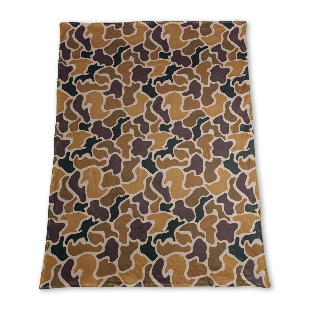 Brown polka dots camo baby boy hunting blanket