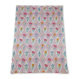 Hot pink polka dots floral minky baby girls blanket
