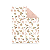 Pink bow duck hunting baby girls blankets