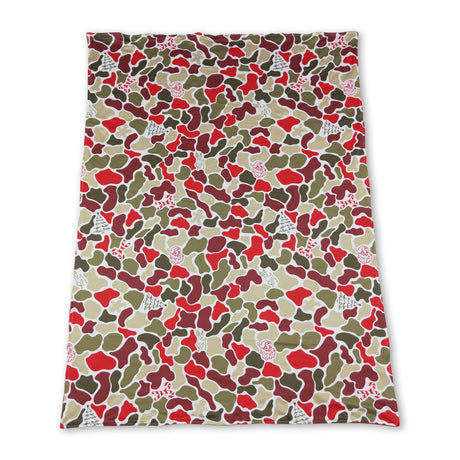 Gingerbread santa camo baby kids Christmas blanket