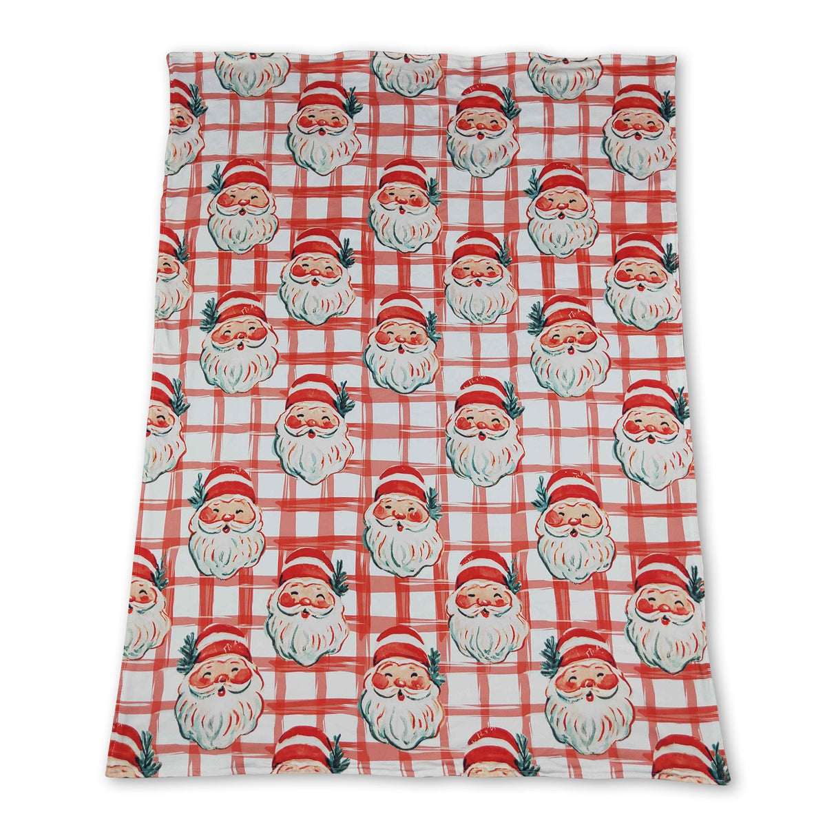 Santa red minky dots baby girl Christmas blanket