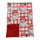 Santa red minky dots baby girl Christmas blanket