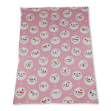 Snowman pink minky dots baby girl blanket