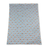 Snowman light blue minky dots baby boy blanket