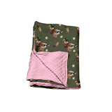 Duck bow floral pink hunting baby girls blanket