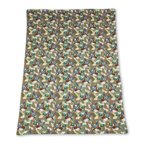 Duck camo green hunting baby boys blanket