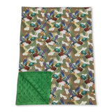 Duck camo green hunting baby boys blanket