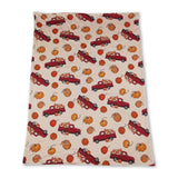 Orange pumpkin truck baby boys fall blanket