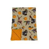 Deer duck turkey pumpkin baby boy fall blanket