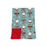 Red bow santa baby girls Christmas blanket