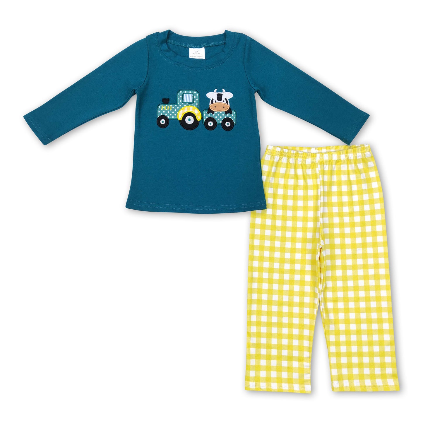 Cow tractor shirt leggings kids boy farm clothes