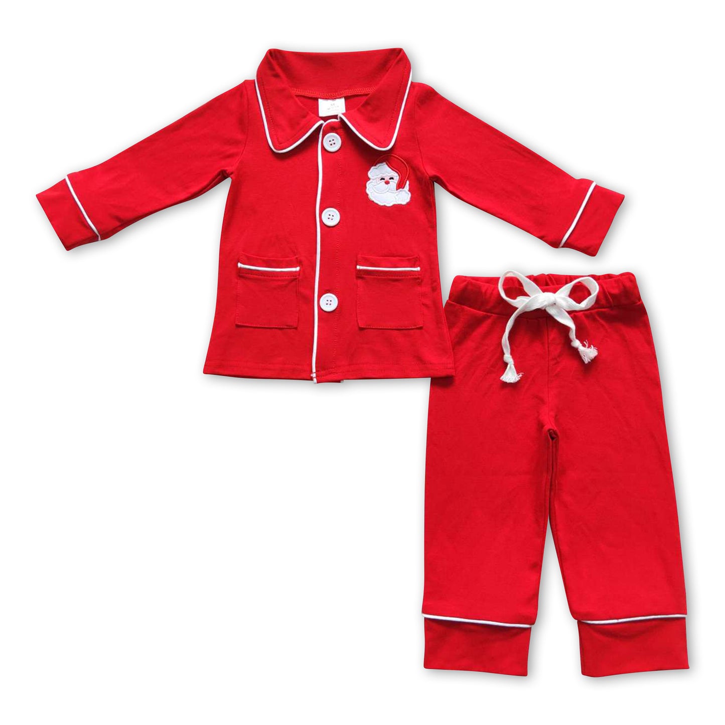 Red santa kids boy Christmas pajamas