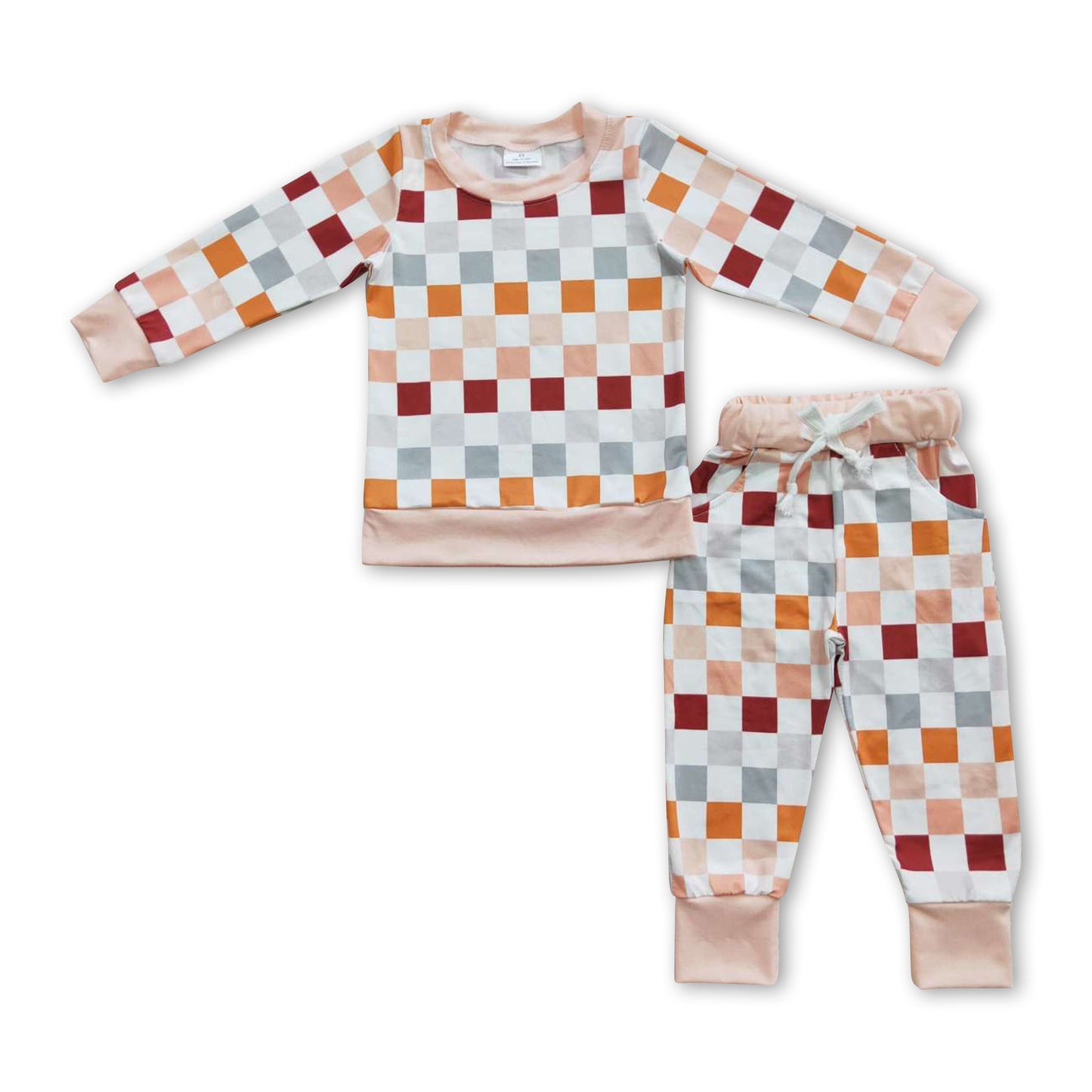 Colorful plaid baby kids fall clothing