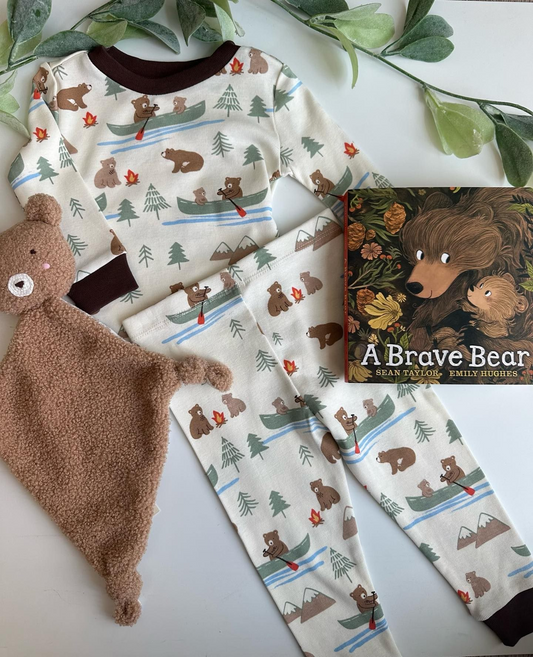 Bear tree long sleeves kids pajamas