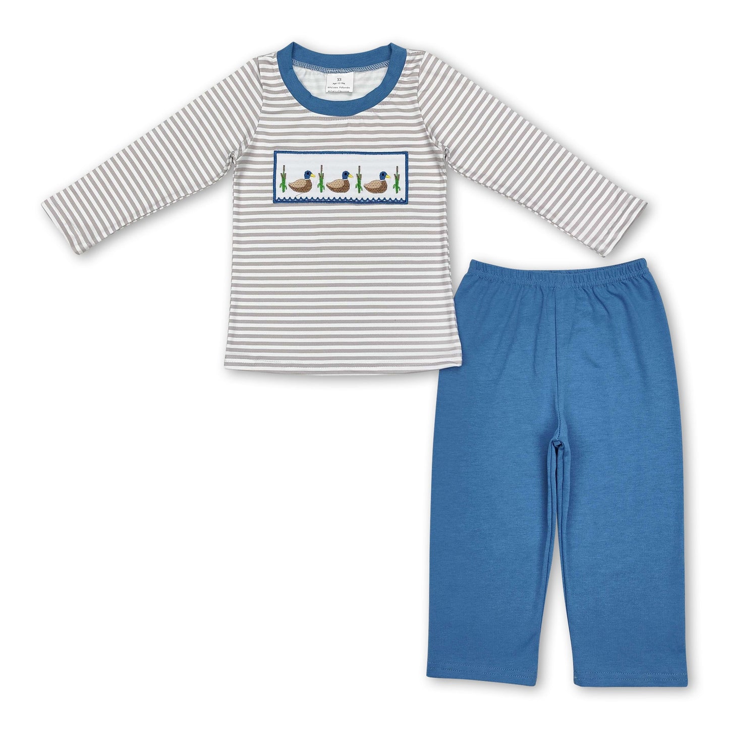 Duck stripe top pants kids boys clothes