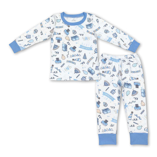 Happy birthday gift cake kids boys pajamas