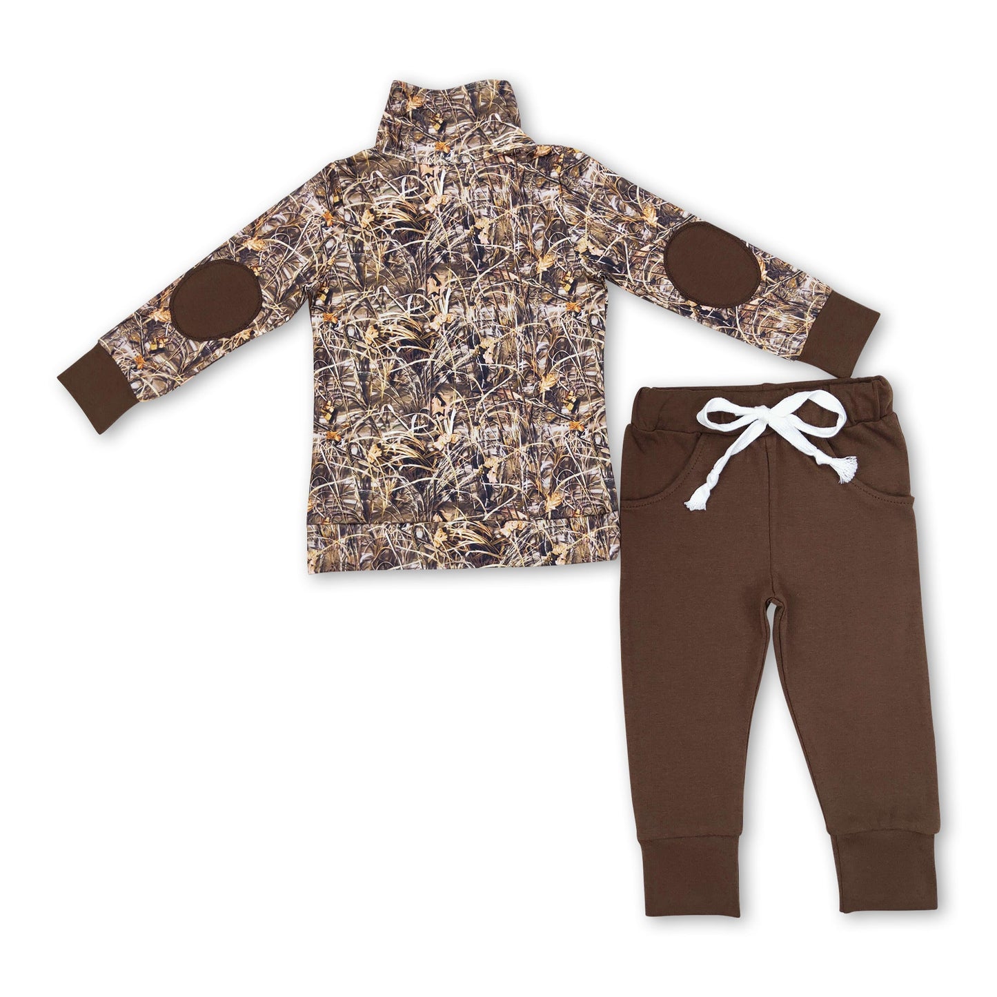 Long sleeves camo kids boys hunting pullover set