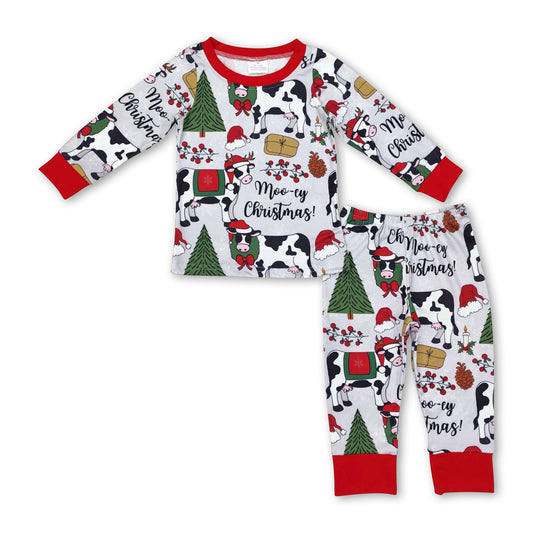 Cows merry Christmas baby kids pajamas