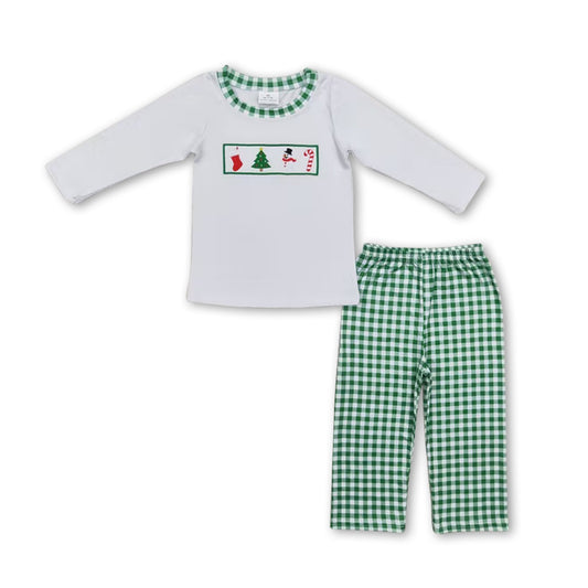 Christmas tree snowman kids boys clothing set