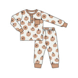 Long sleeves pumpkin baby kids fall pajamas