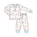 Light blue football baseball basketball kids boys pajamas