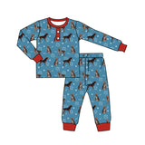 Long sleeves Christmas hat kids boys pajamas