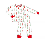 Christmas tree gnomies long sleeves kids boys pajamas