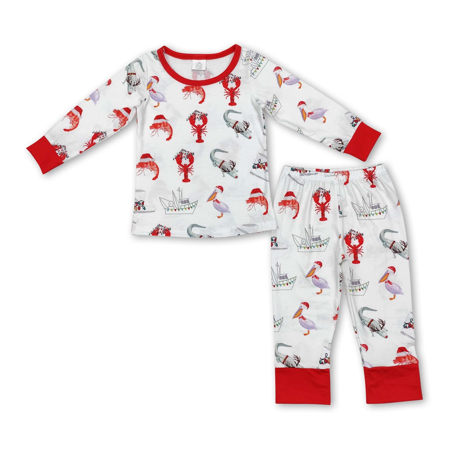 Crawfish duck boots Christmas kids boys pajamas