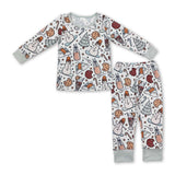Snowman cookie milk Christmas kids boys bamboo pajamas