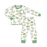 Green dinosaur long sleeves children pajamas