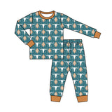 Long sleeves bull skull western kids boys pajamas