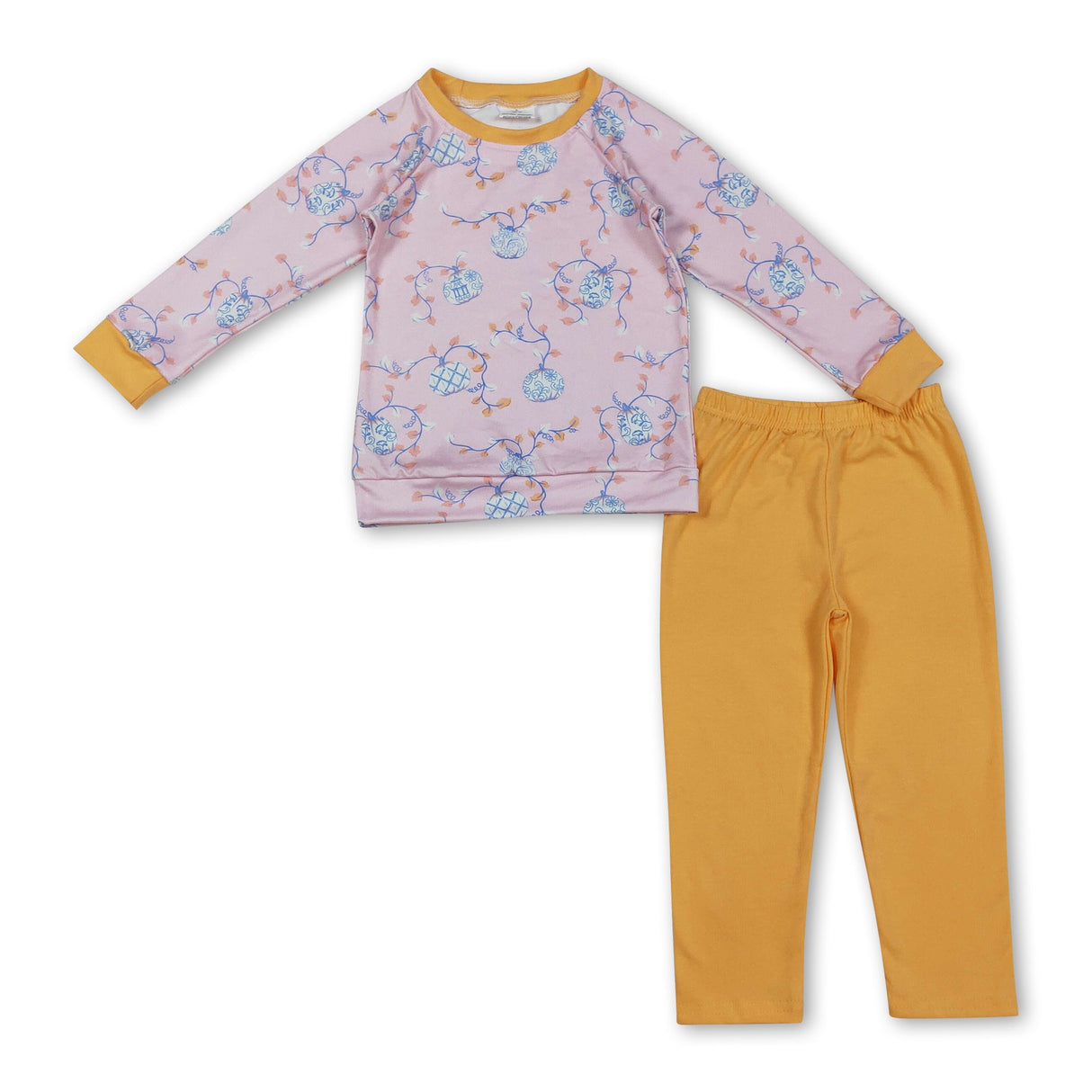 Long sleeves pumpkin baby kids fall pajamas