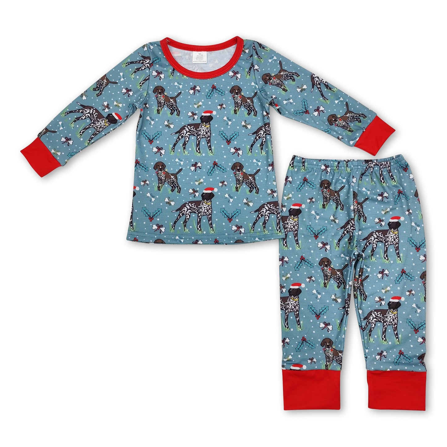 Christmas hat dog kids boys bamboo pajamas