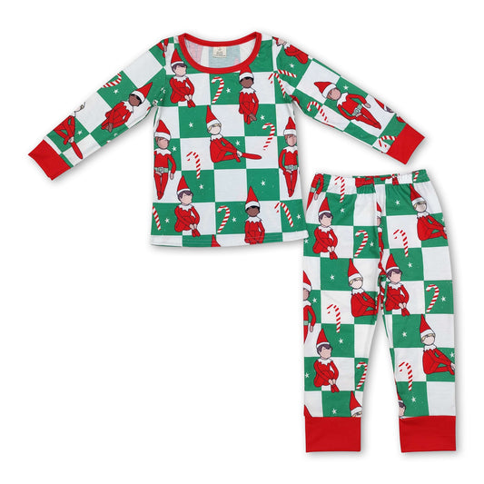 Christmas hat candy cane kids boys pajamas