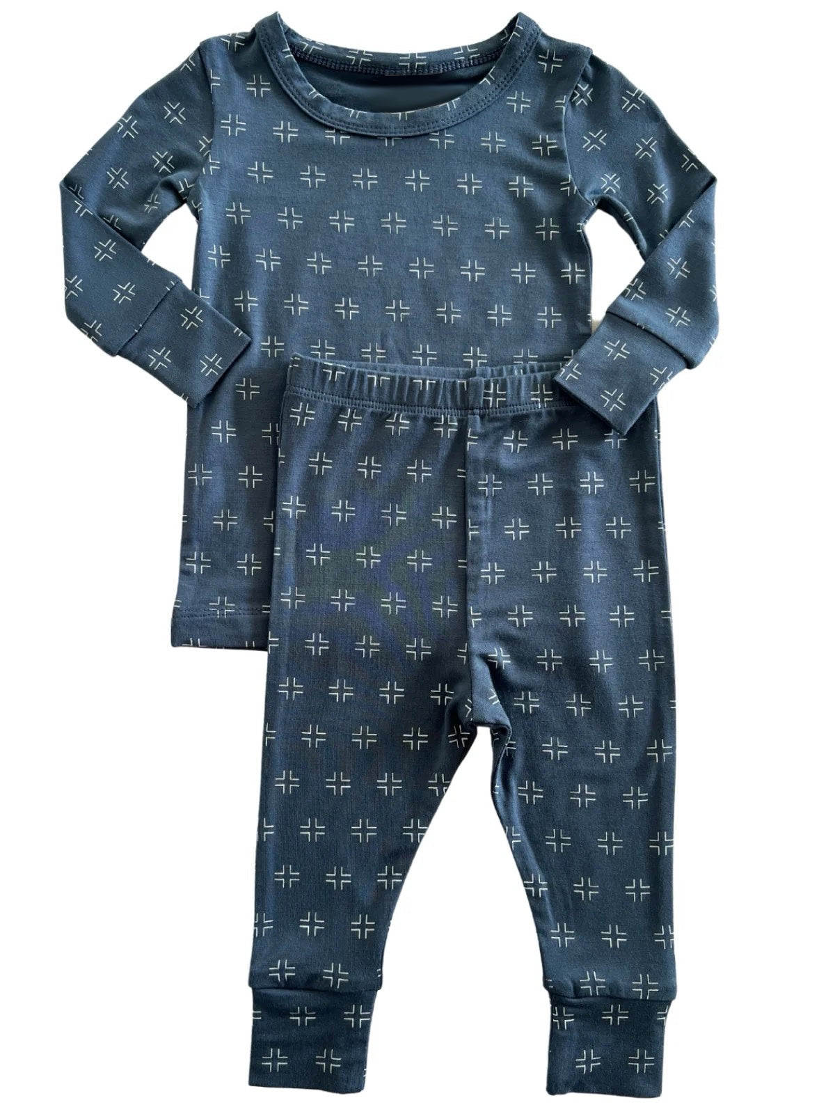 Long sleeves blue baby kids pajamas