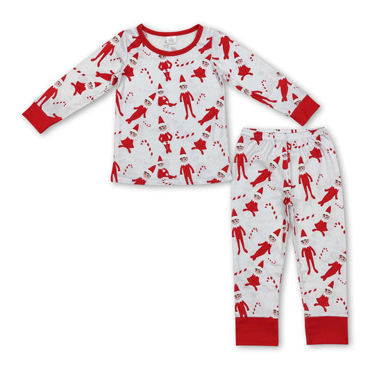 Red Christmas hat candy cane kids boys pajamas