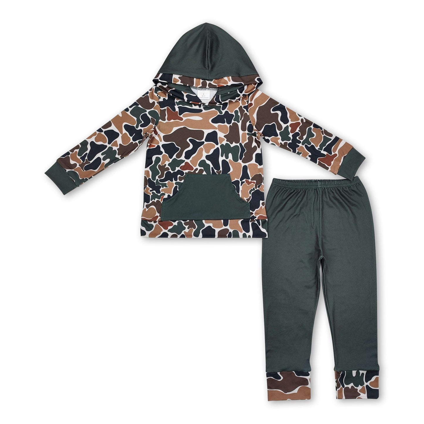 Dark camo pocket hoodie pants kids boys clothes