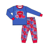 Long sleeves spider heart kids boys valentine's clothes