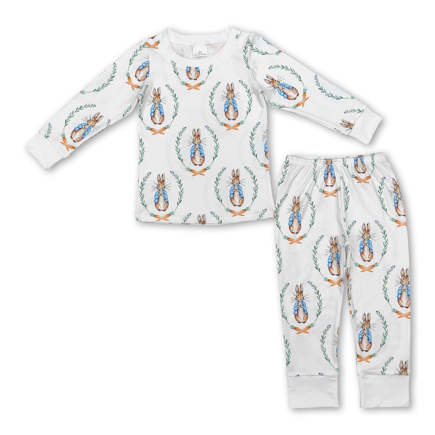 Long sleeves rabbit kids boys Easter pajamas