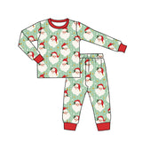 Red long sleeves santa baby kids Christmas pajamas